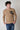 Camel pearly crewneck sweater with embroidered patch in V2 fabric