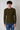Military Green Aran crew-neck sweater with embroidered patches in V2 fabric