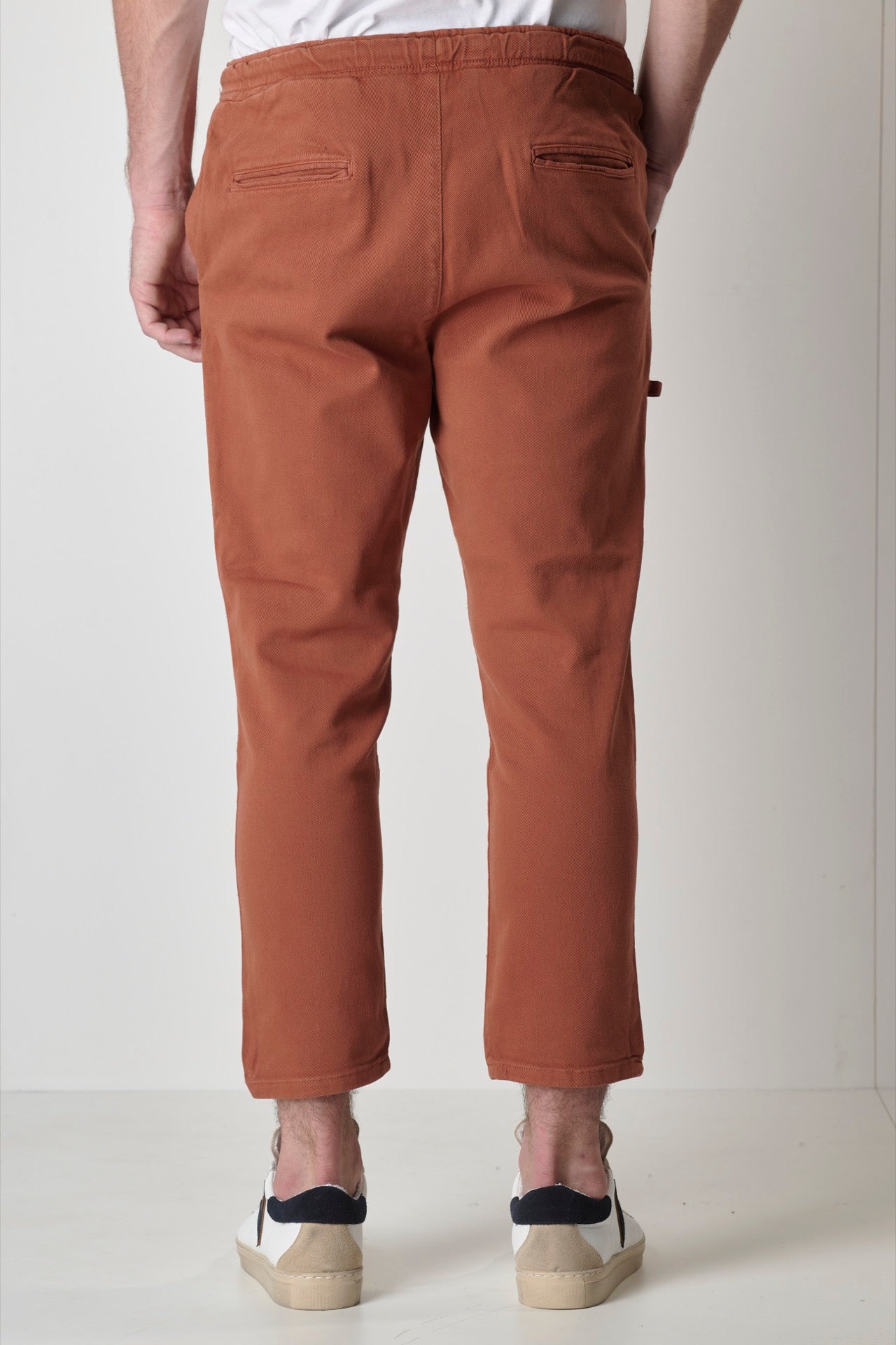 ALICANTE - Drill Coccio trousers with elastic