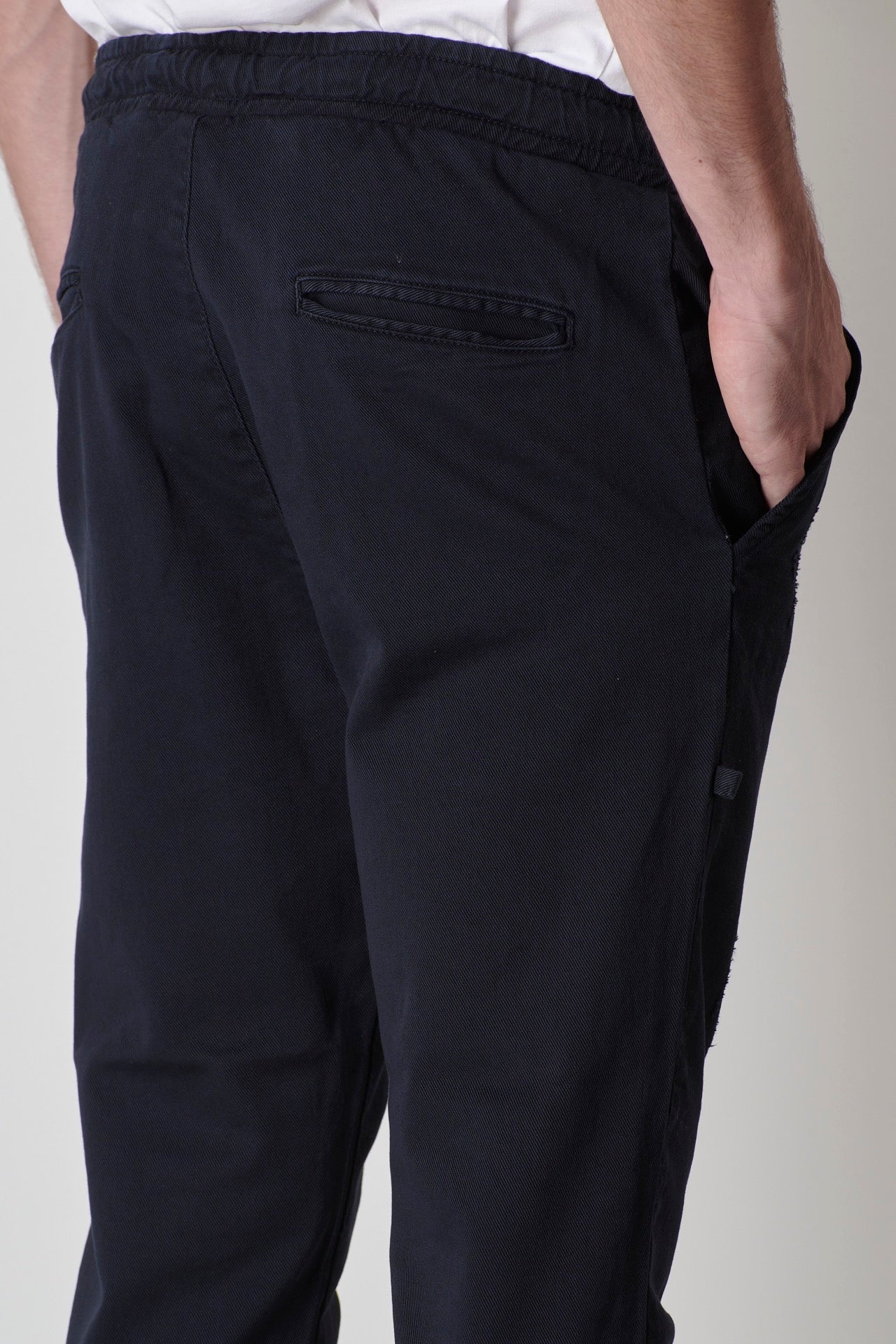 ALICANTE - Pantalone Drill Blu con elastico