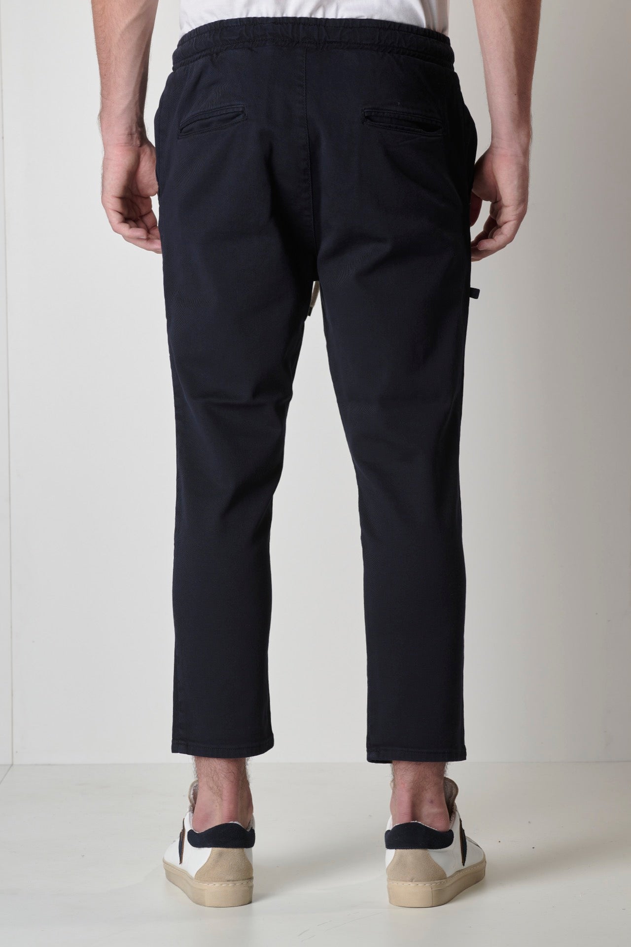 ALICANTE - Blue Drill trousers with elastic