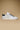 TENNIS - White low-sole sneakers with blue herringbone fabric back