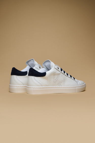 TENNIS - White low sole sneakers with Blue back and laces
