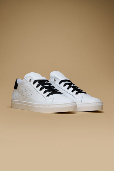 TENNIS - Sneakers a suola bassa Bianca con retro e lacci Nero