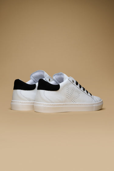 TENNIS - Sneakers a suola bassa Bianca con retro e lacci Nero