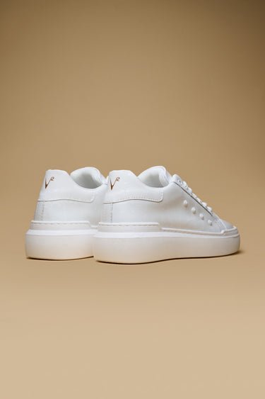 VEGAS - Sneakers a suola alta retro Bianco con borchie e schizzi di vernice