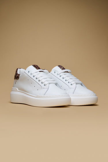 VEGAS - Sneakers a suola alta retro in tessuto Leopardato