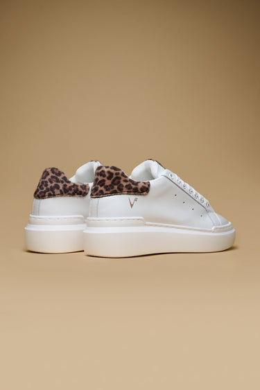 VEGAS - Sneakers a suola alta retro in tessuto Leopardato