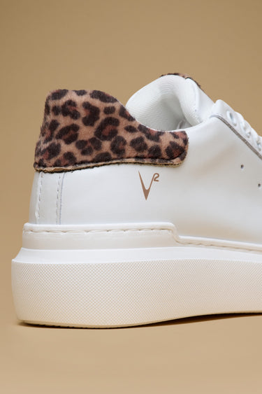 VEGAS - Sneakers a suola alta retro in tessuto Leopardato