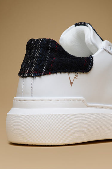 VEGAS - Retro High-Sole Tartan Blue Sneakers