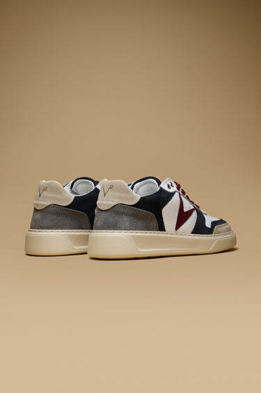 SUPERSTAR - Sneakers a suola alta Bianca con inserti Sabbia, Blu e Bordeaux