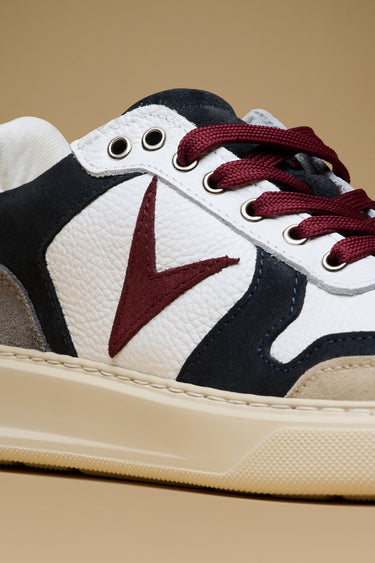 SUPERSTAR - Sneakers a suola alta Bianca con inserti Sabbia, Blu e Bordeaux