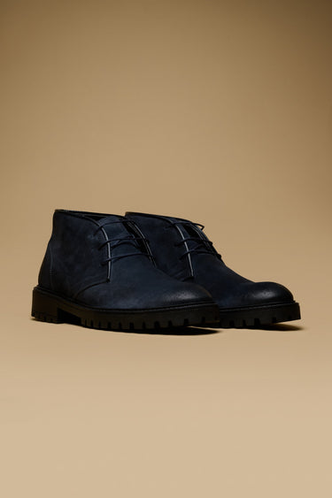 OLIVER - Blue Suede Ankle Boot