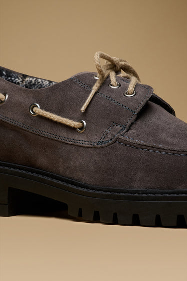 CAMBRIDGE - Charcoal Grey Suede Loafer