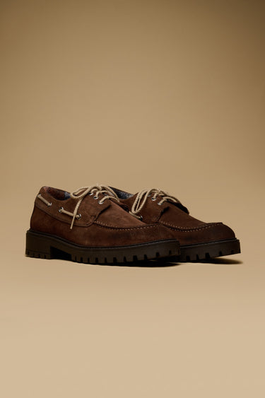 CAMBRIDGE - Dark brown suede loafer