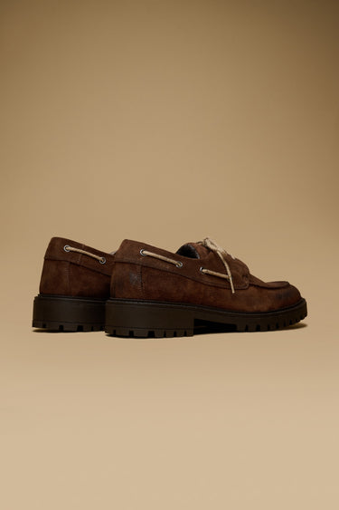 CAMBRIDGE - Dark brown suede loafer