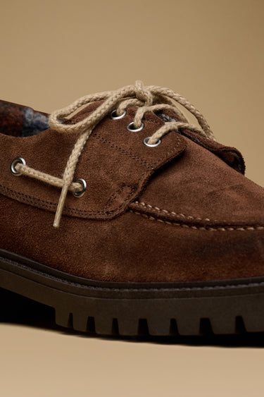 CAMBRIDGE - Dark brown suede loafer