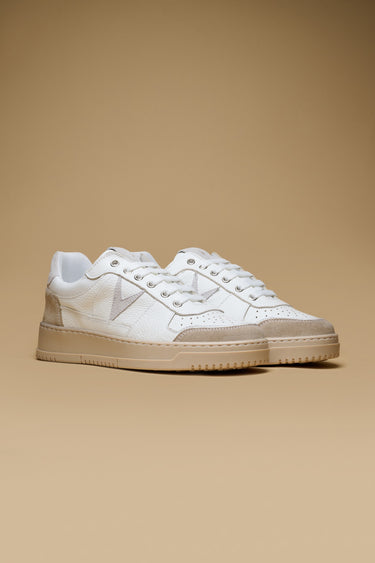 COLLEGE - Sneakers Bianca con retro e inserto scamosciato Bianco