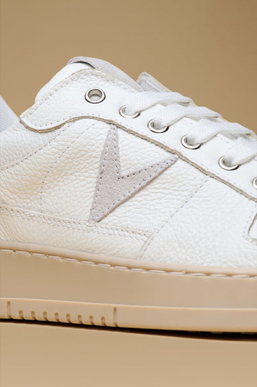 COLLEGE - Sneakers Bianca con retro e inserto scamosciato Bianco