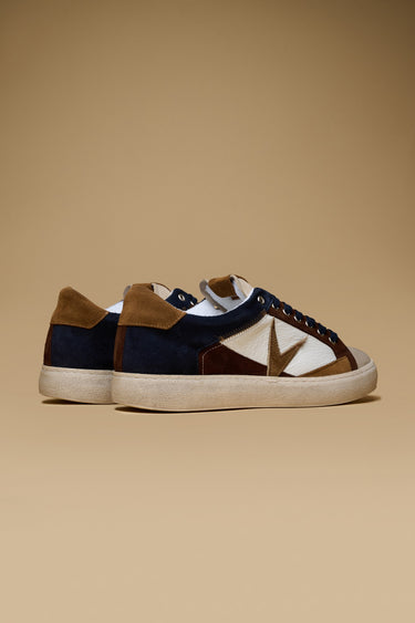 PABLITO - Sneakers Blu con inserti in pelle Moro e Cuoio