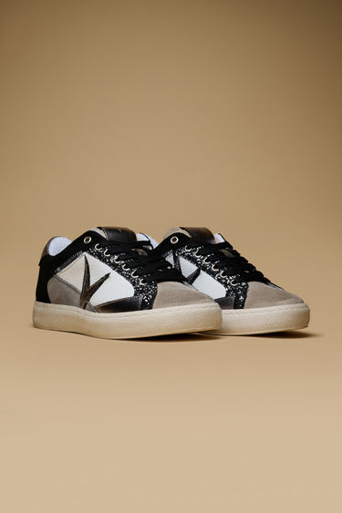 PABLITO - Sneakers Nera con inserti Grigio e Silver