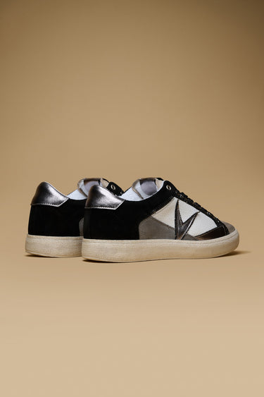PABLITO - Sneakers Nera con inserti Grigio e Silver