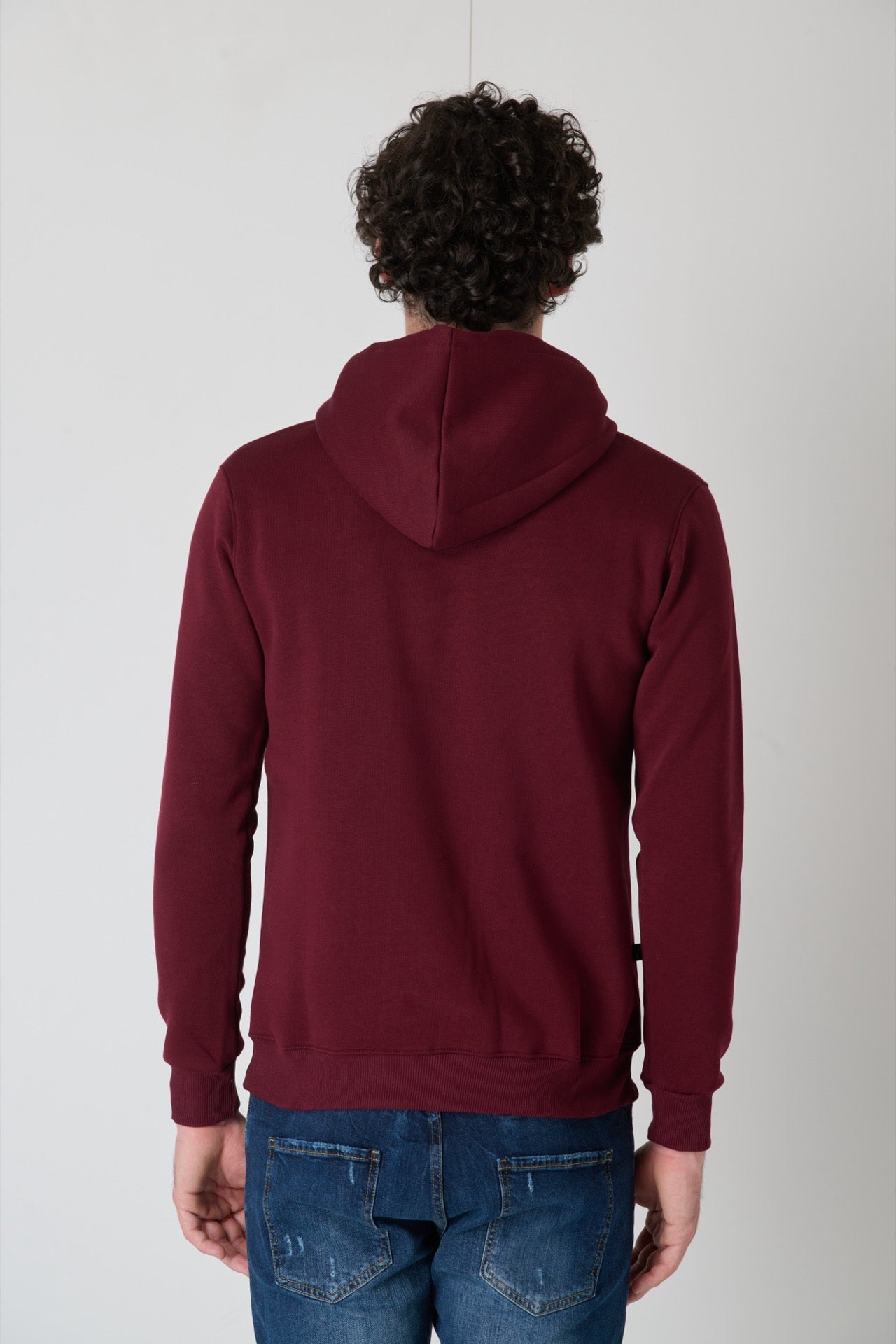 Hoodie with embroidered Teddy in V2 Bordeaux fabric