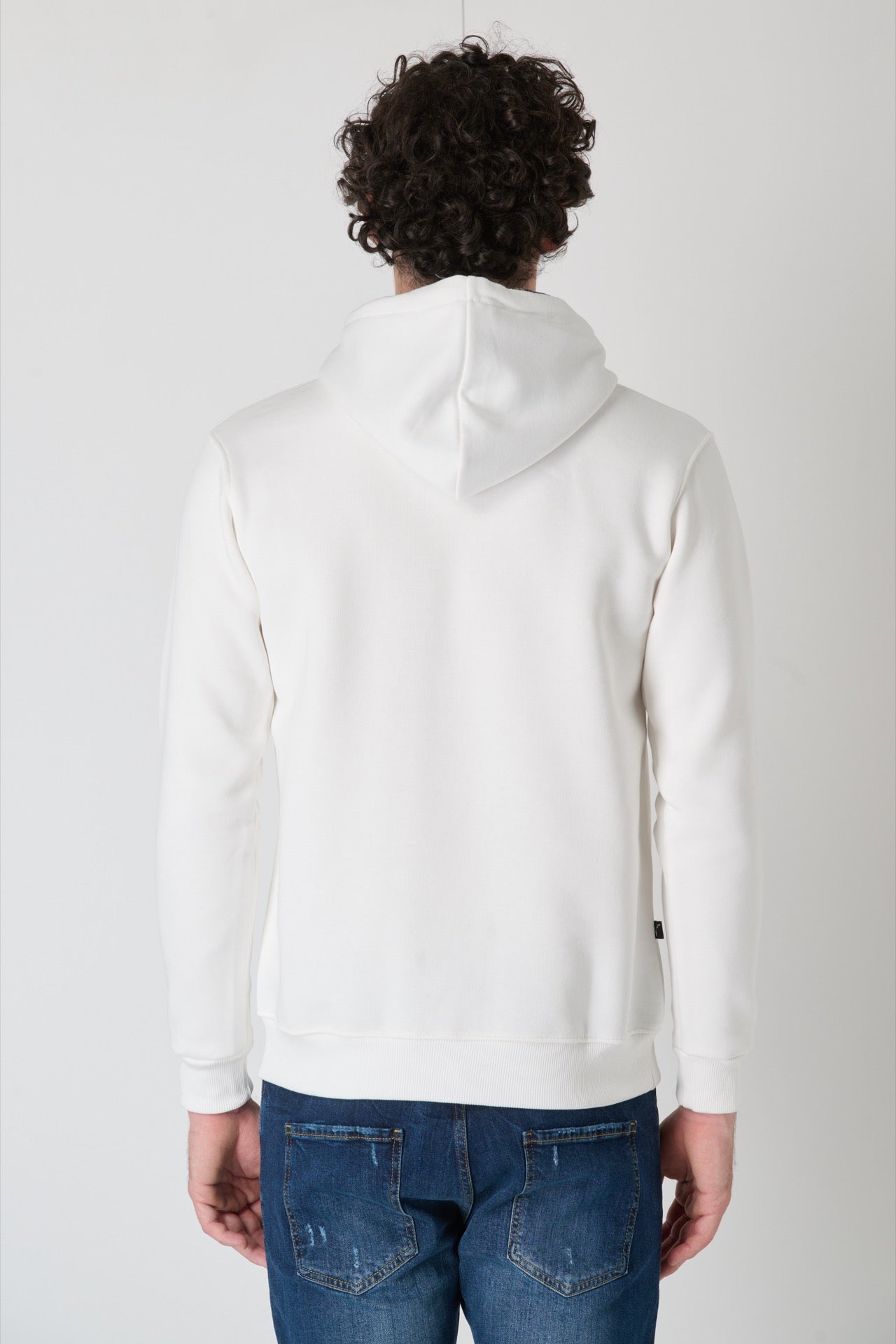 Hoodie with embroidered Teddy in V2 Cream fabric