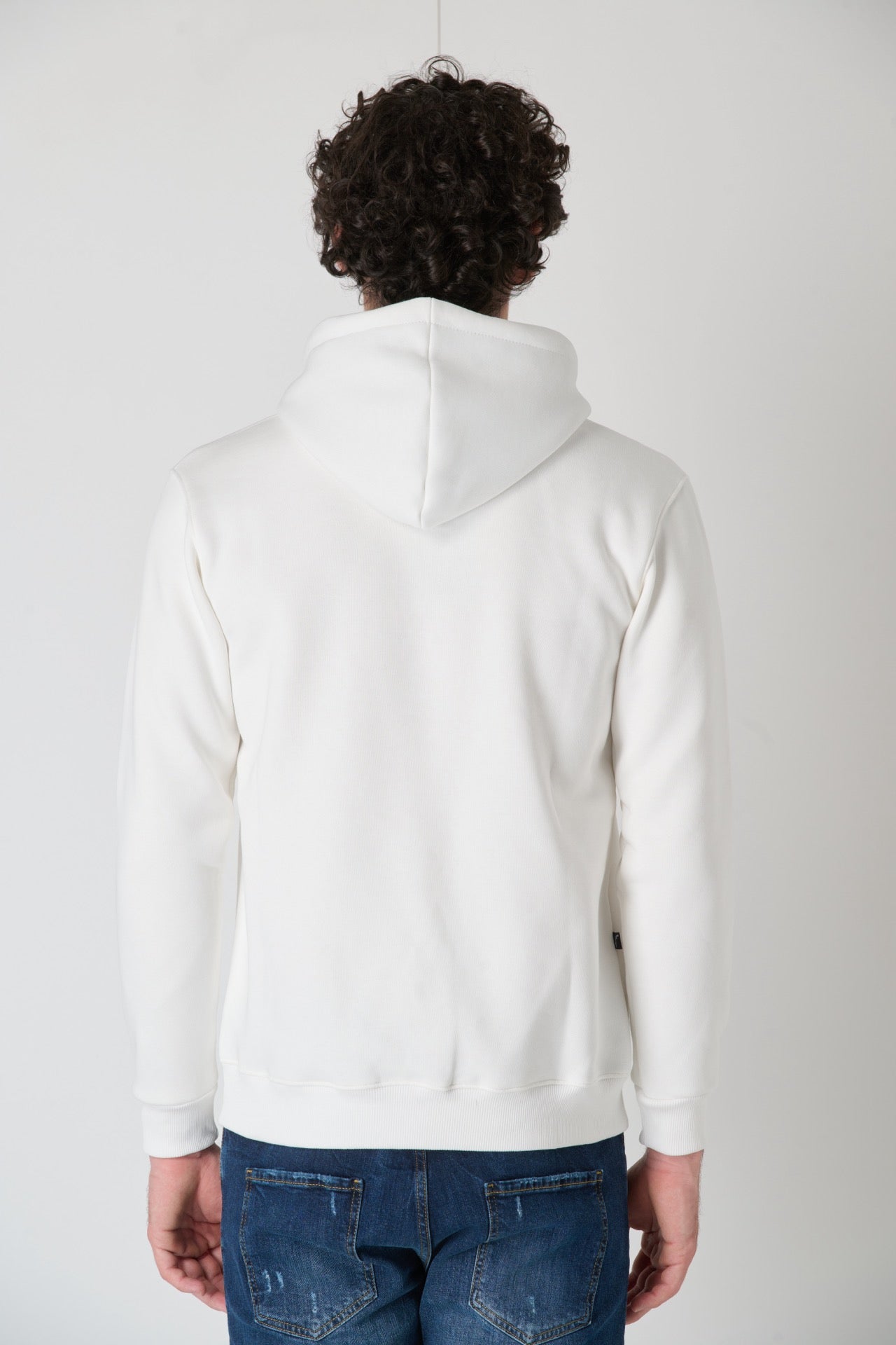 Hoodie with embroidered Teddy in V2 Cream fabric