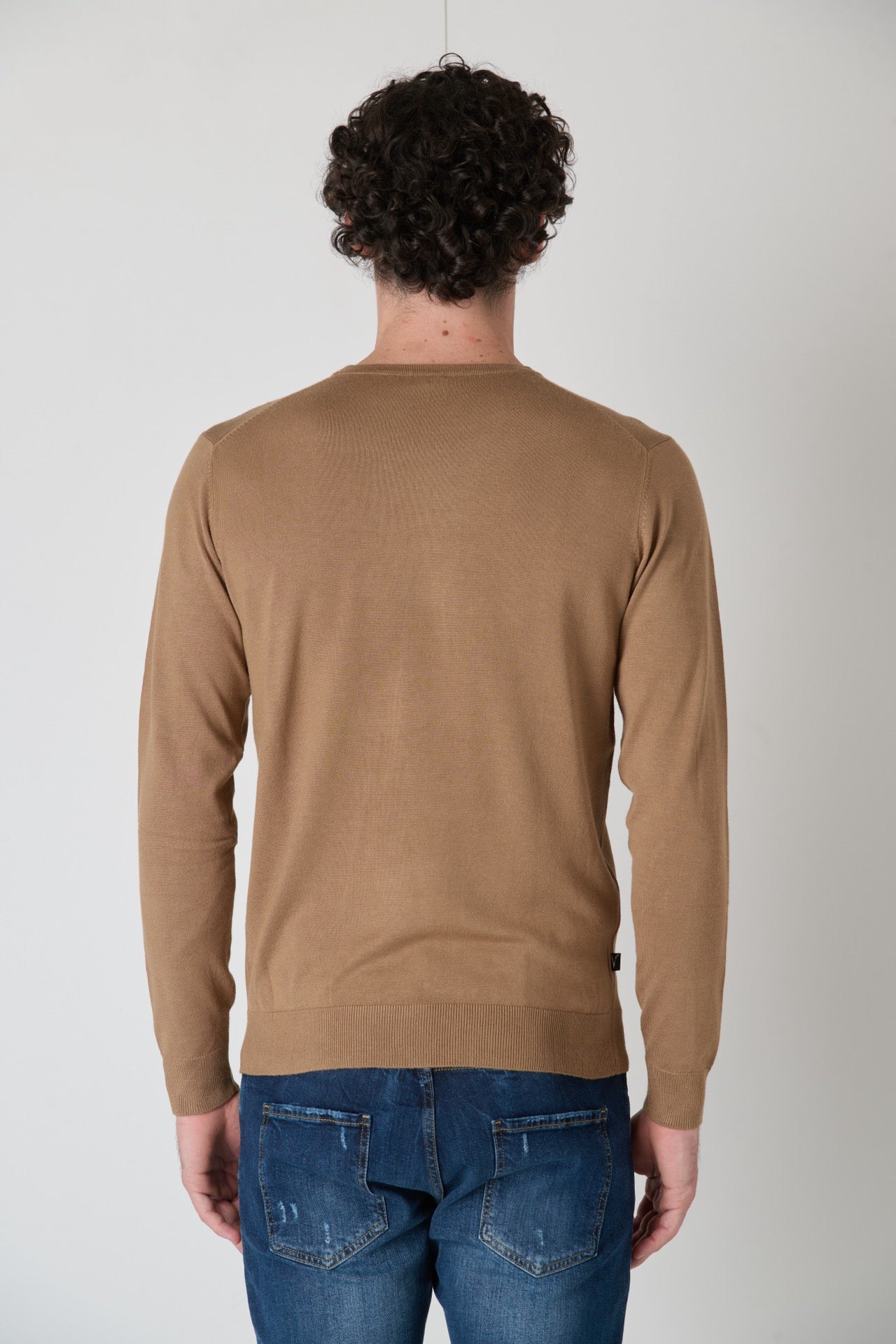 Camel Viscose Crewneck Sweater