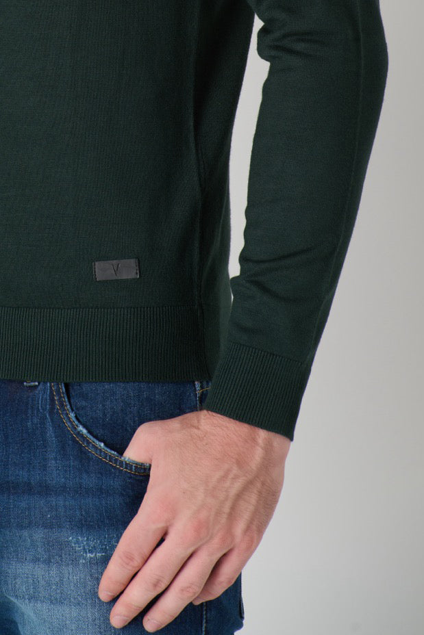 Maglione Girocollo in viscosa Verde