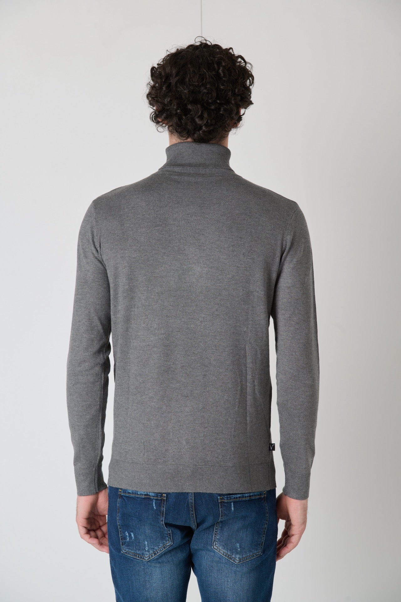 Turtleneck Viscose Crewneck Grey