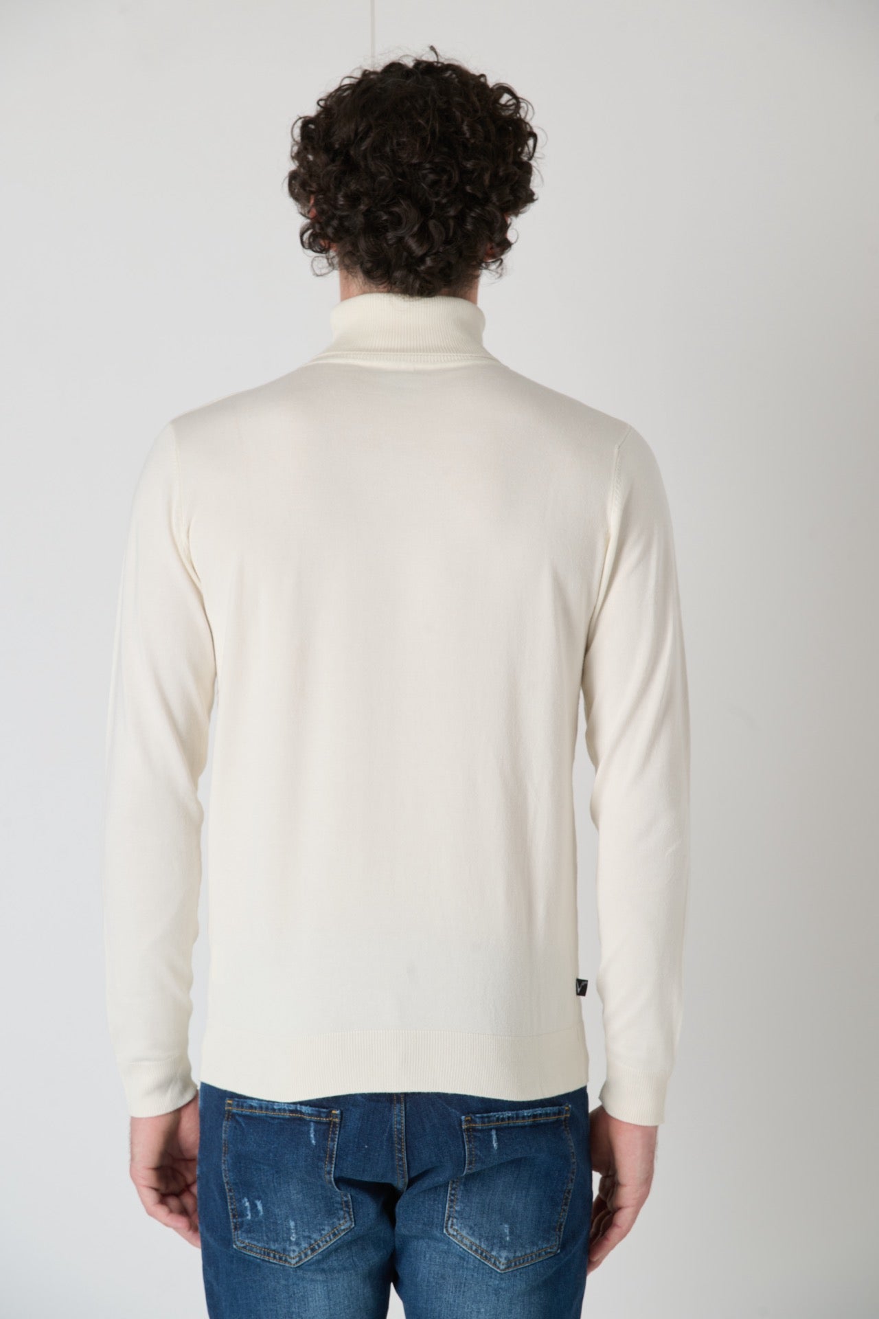 Viscose Crewneck Turtleneck Cream