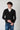 Black Rice Stitch Merino Wool Cardigan with Fabric Patches V2 