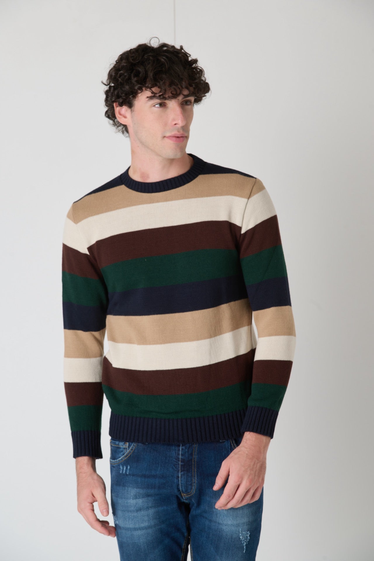 Multicolor Blue Striped Sweater