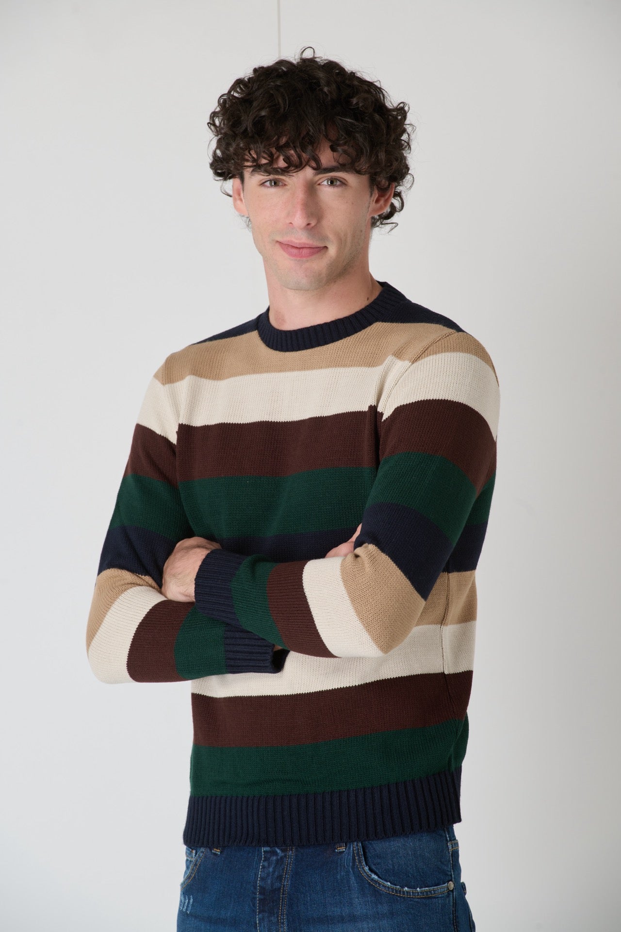 Multicolor Blue Striped Sweater