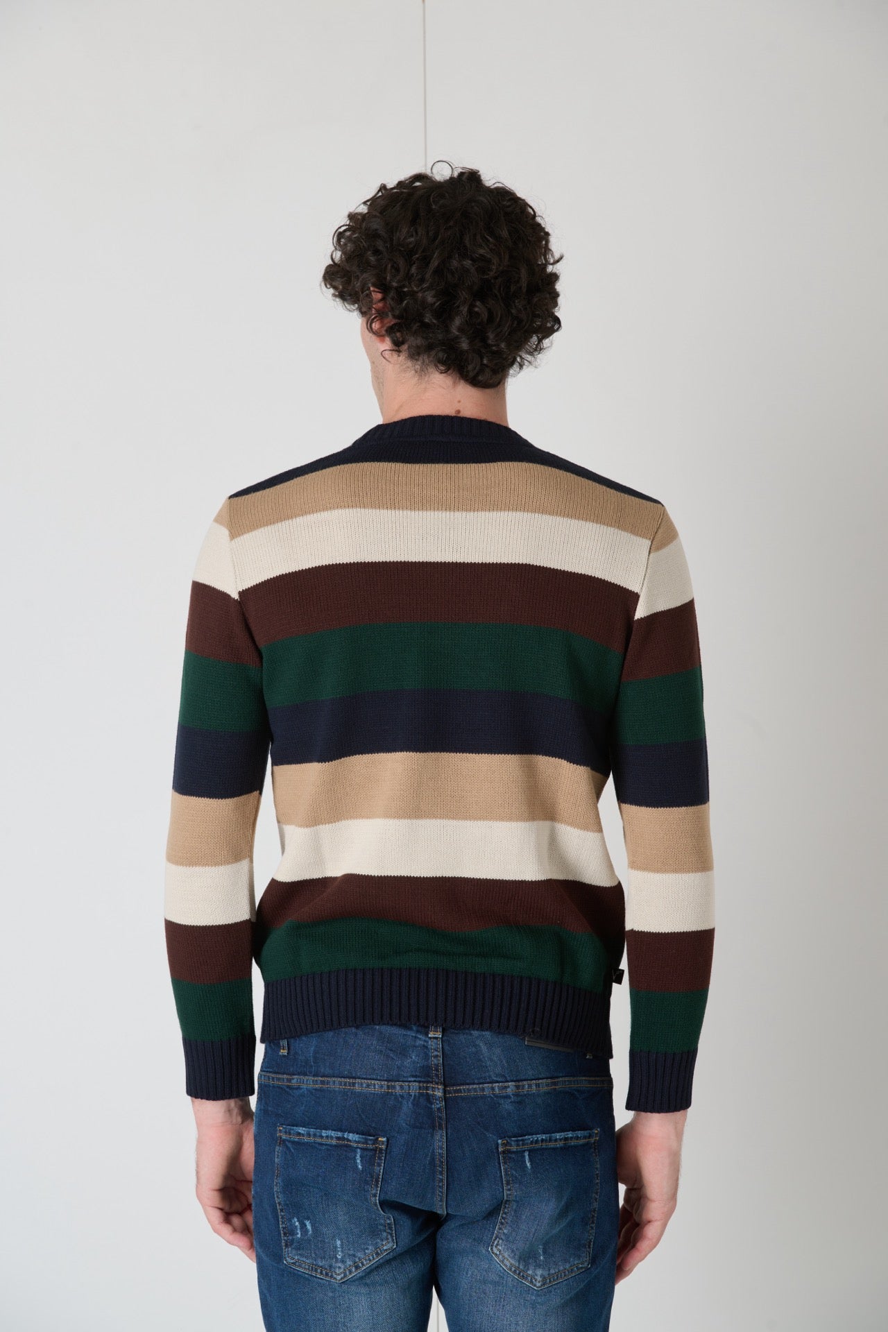 Maglione Rigato Multicolor Blu