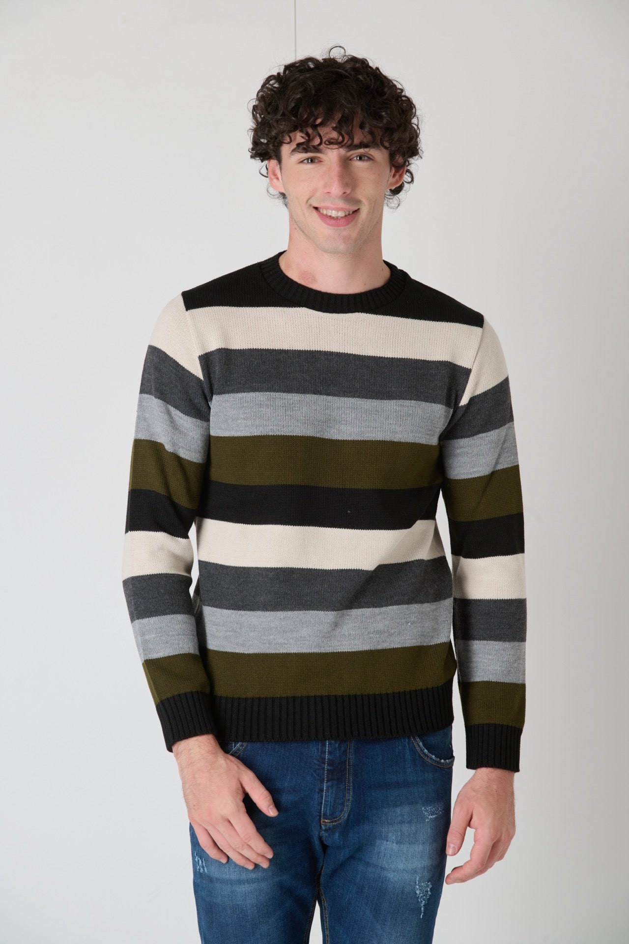 Multicolor Black Striped Sweater