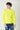 Maglione Girocollo con Strappi Giallo Fluo