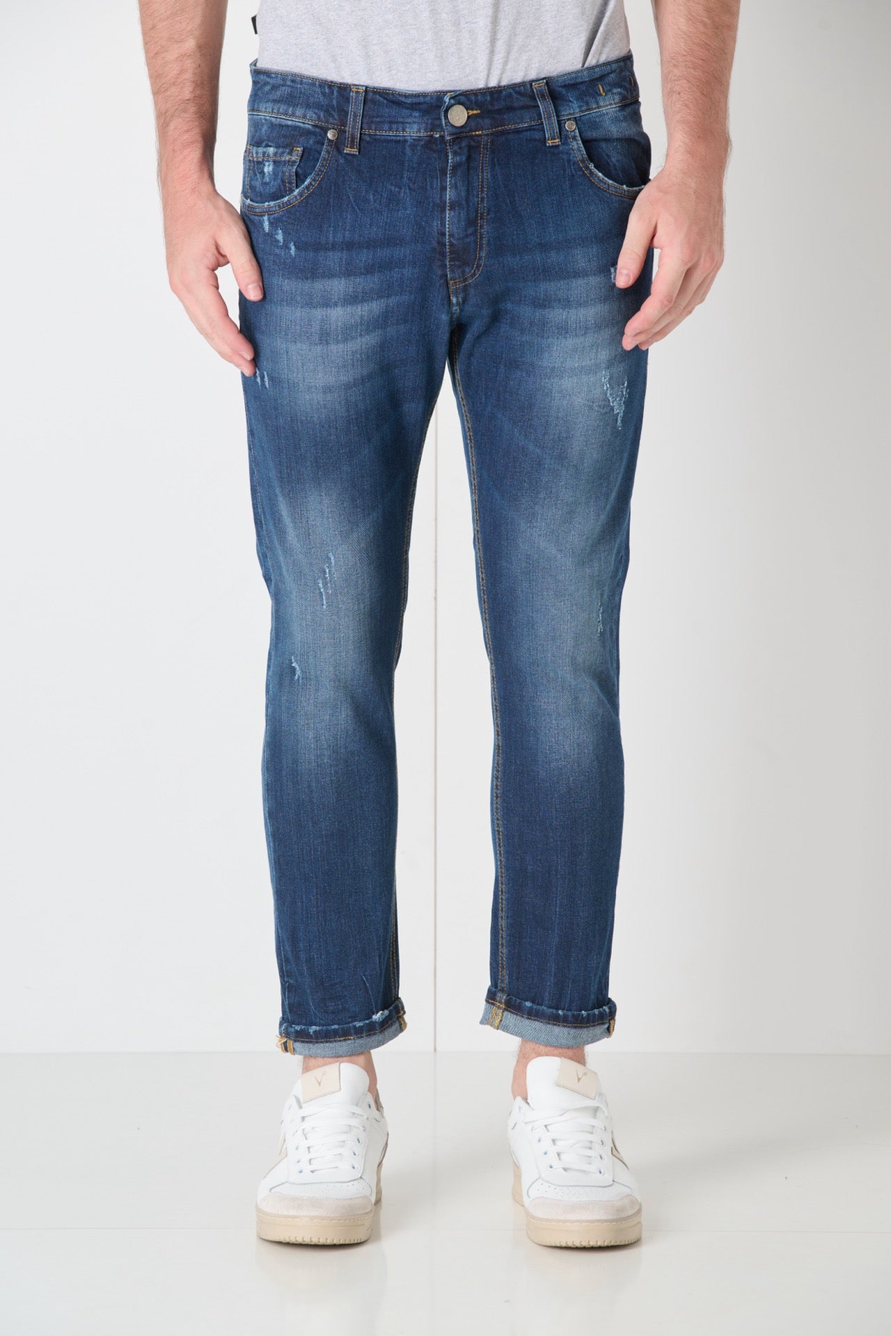 LONDON - Jeans Slim Fit - Blu con tasca in tessuto V2