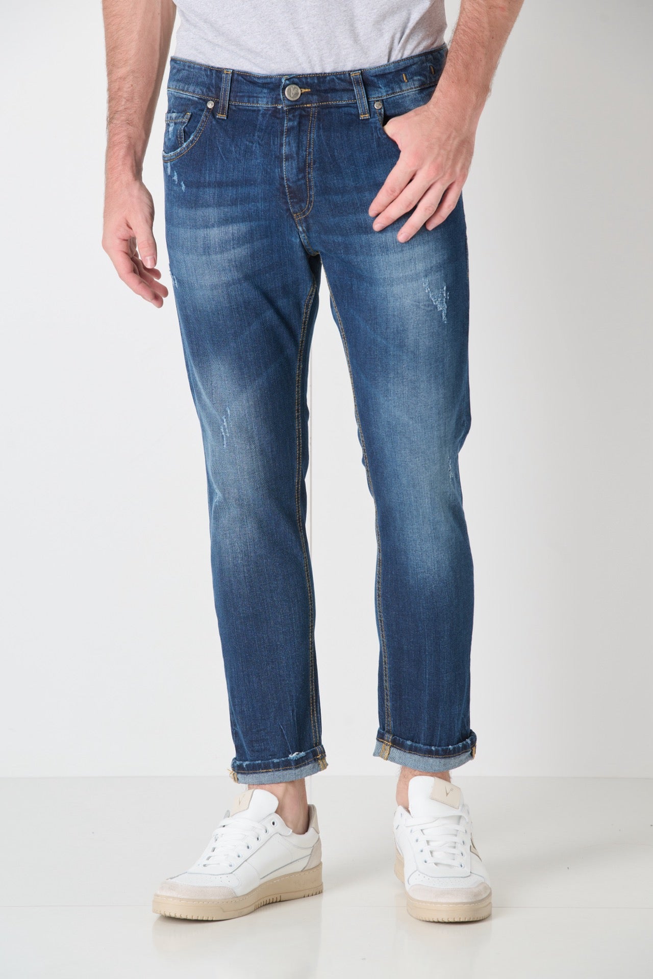 LONDON - Jeans Slim Fit - Blu con tasca in tessuto V2