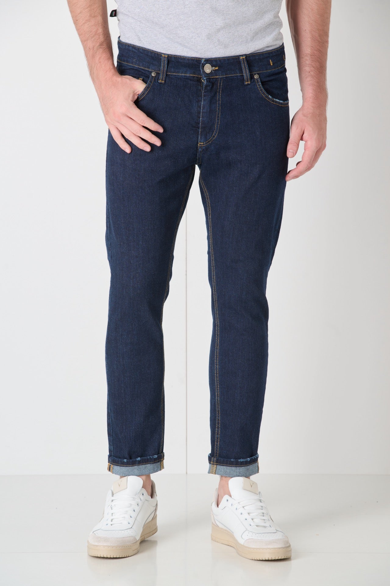 NEW YORK - Jeans Slim Fit - Lavaggio Zero con Tasca in Tessuto V2