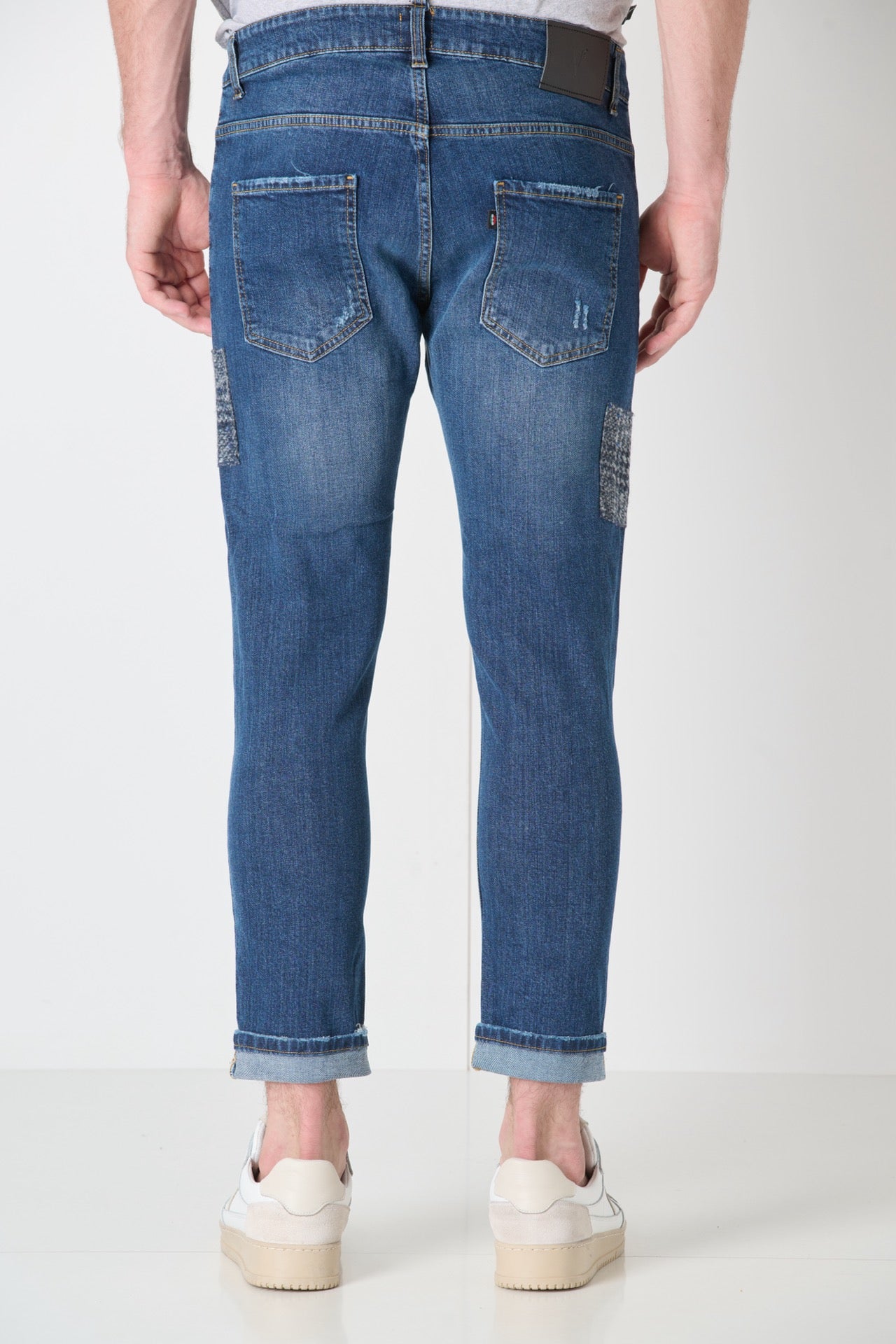 TOKYO - Slim Fit Jeans - Blue with Triple Patch on the front