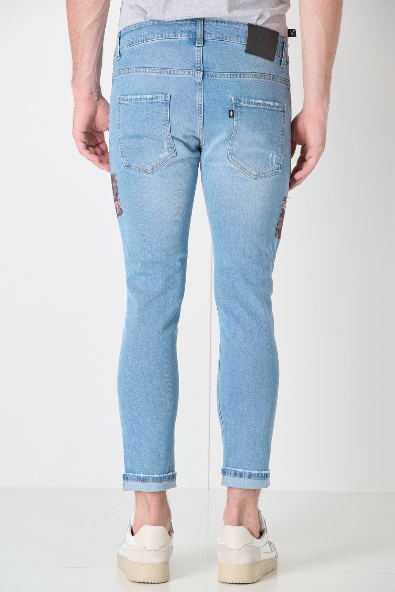 TOKYO - Jeans Slim Fit - Azzurro con Tripla Patch frontale