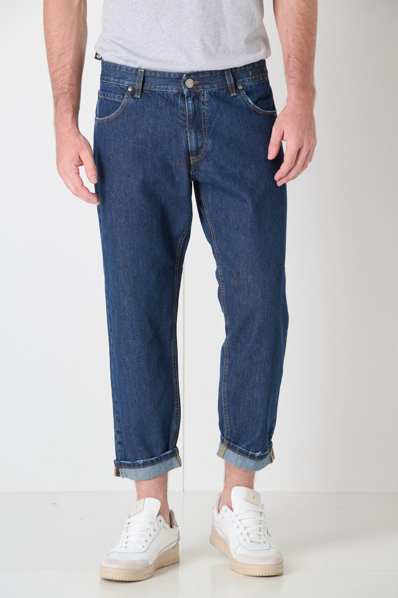 DETROIT - Loose Fit Jeans - Blue with Fabric Label V2