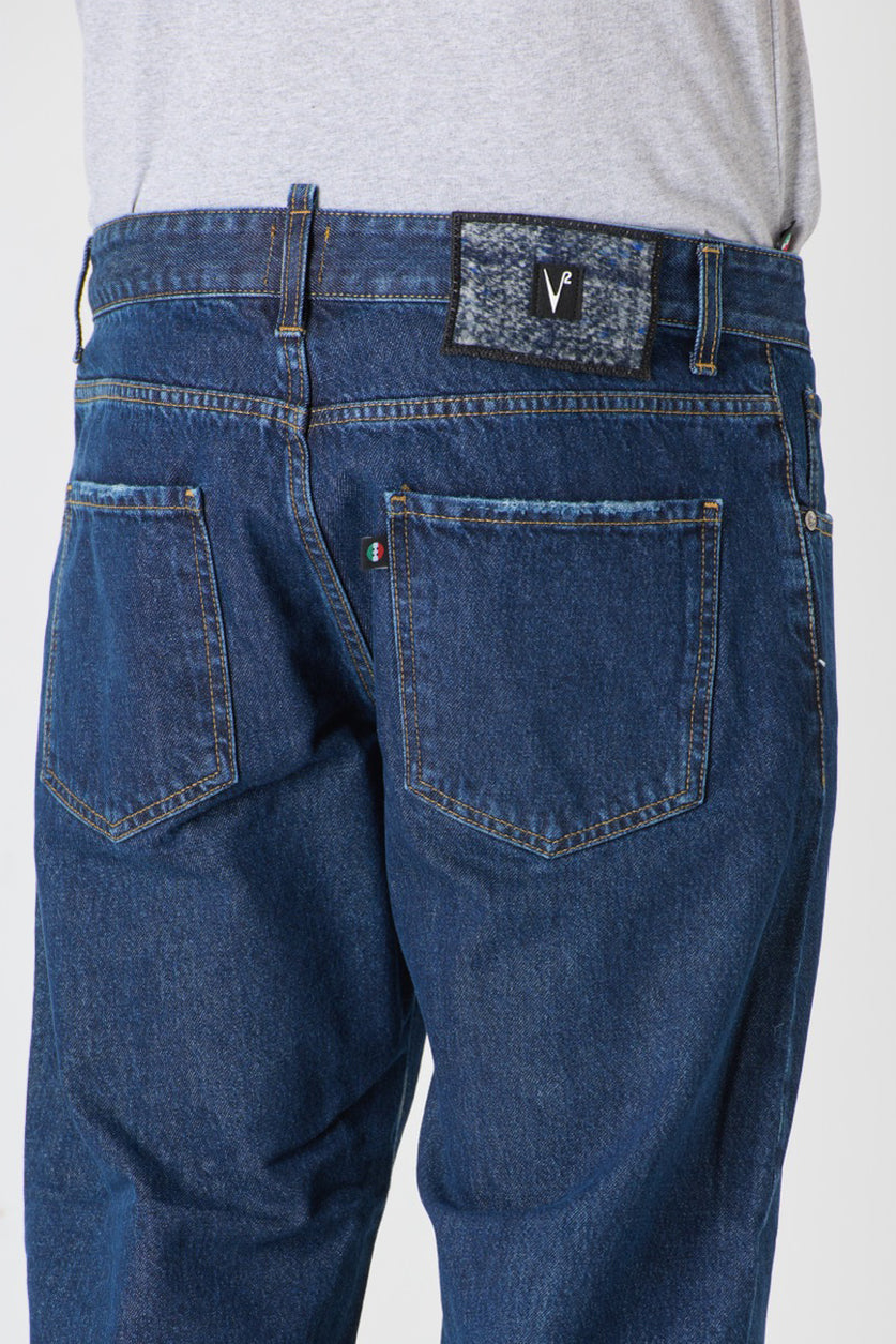 DETROIT - Loose Fit Jeans - Blue with Fabric Label V2