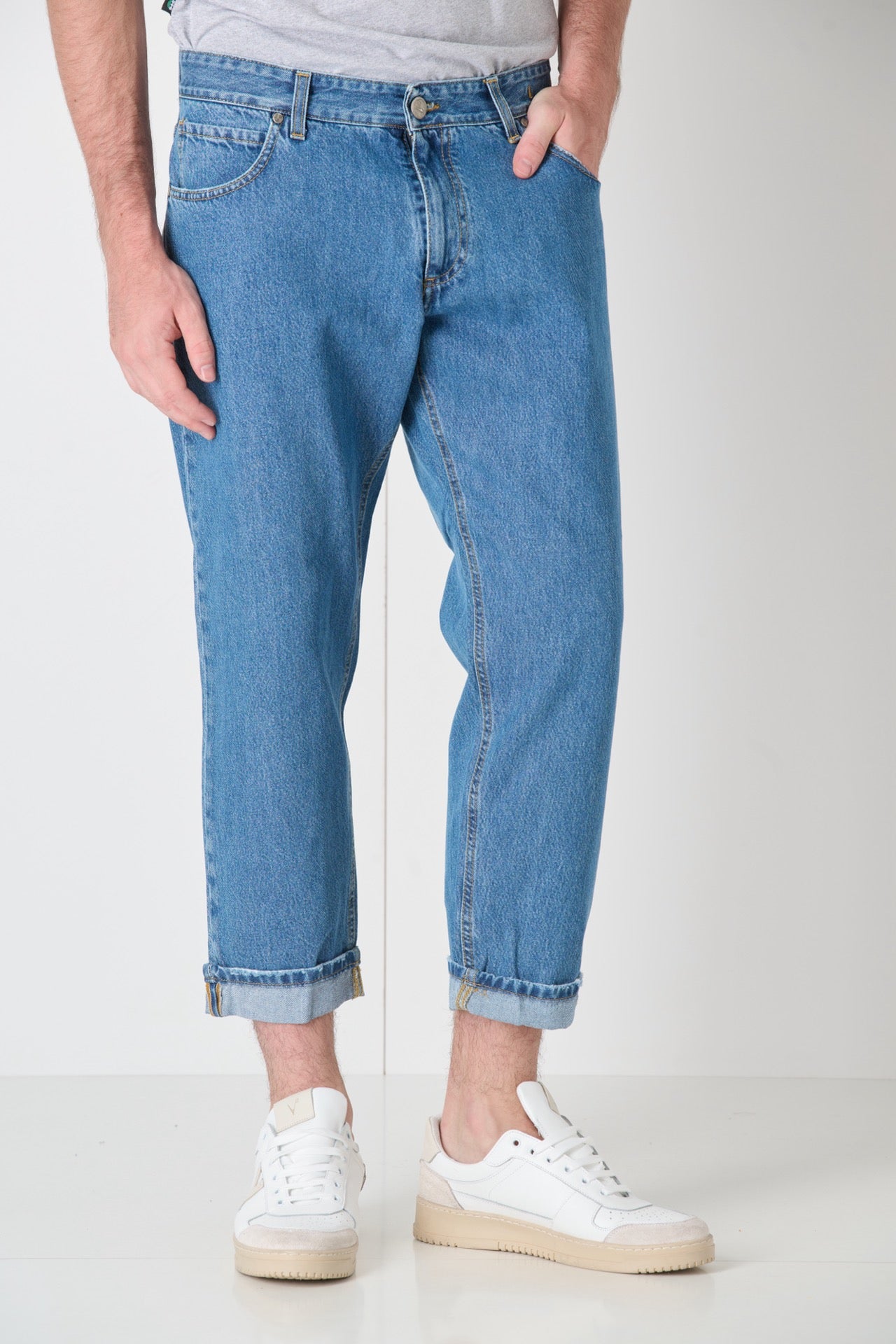 DETROIT - Loose Fit Jeans - Light Blue with Fabric Label V2