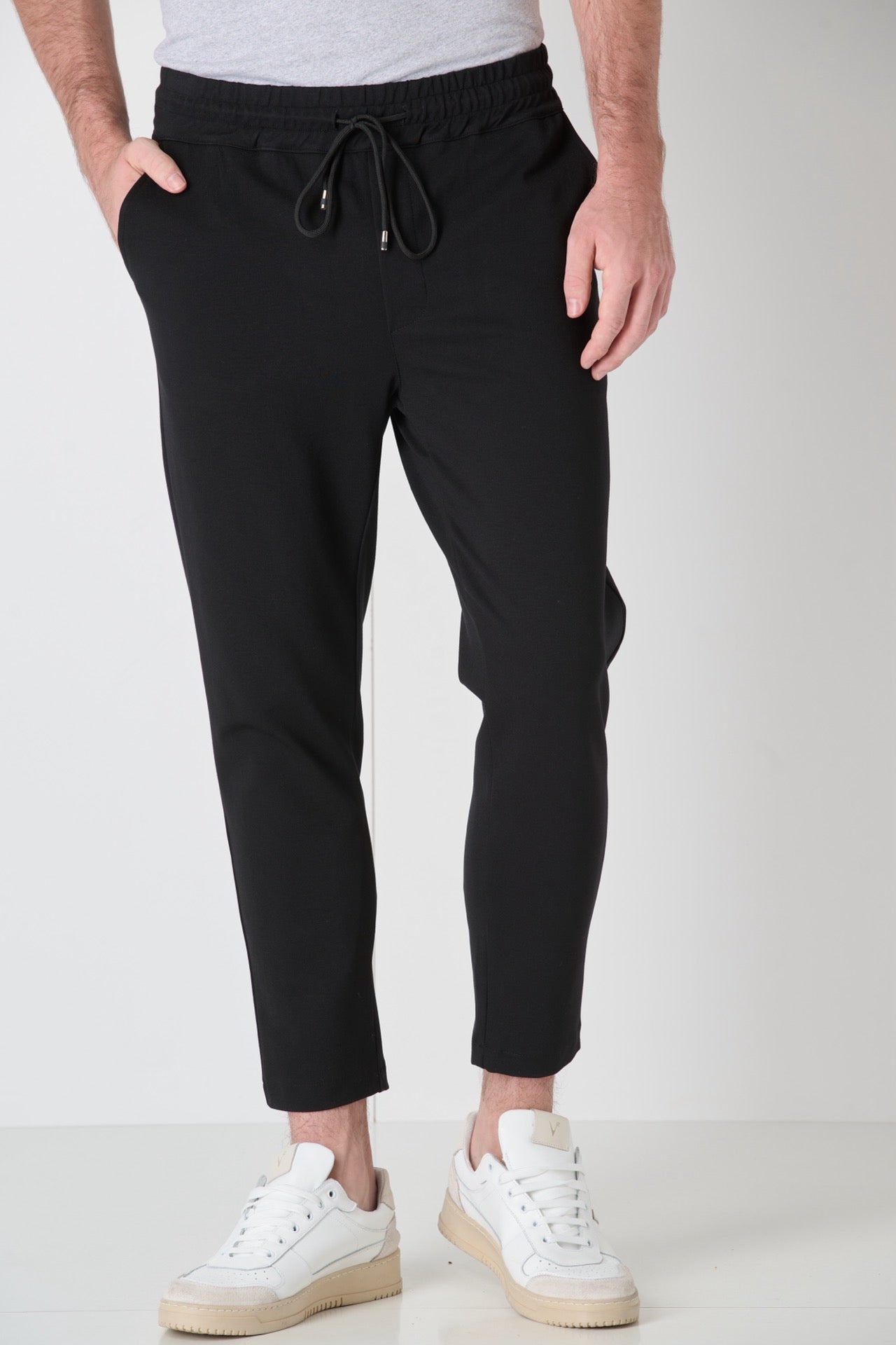 Pantalone Sartoriale con elastico in vita Nero