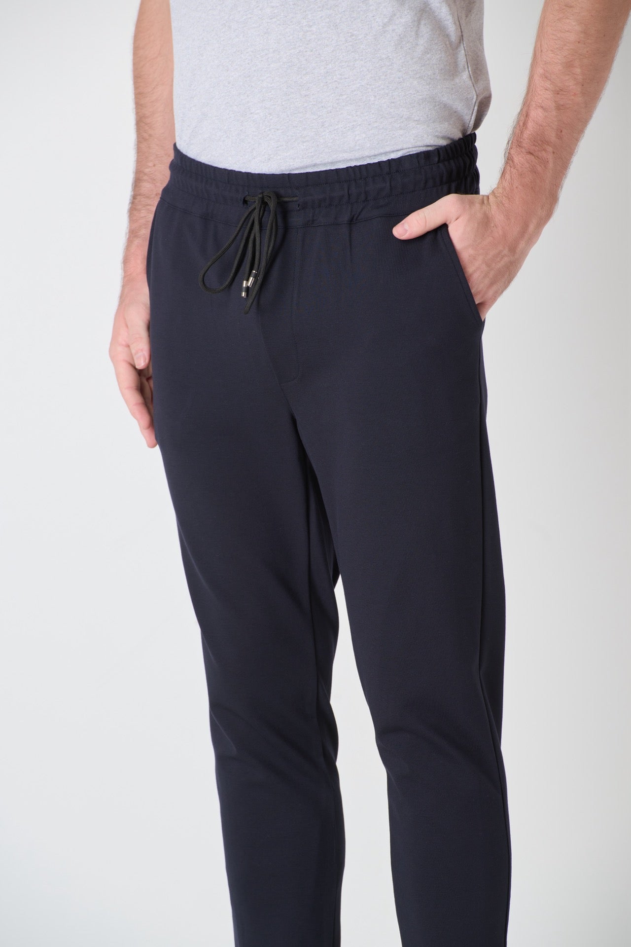 Tailored trousers with elastic waist Blue