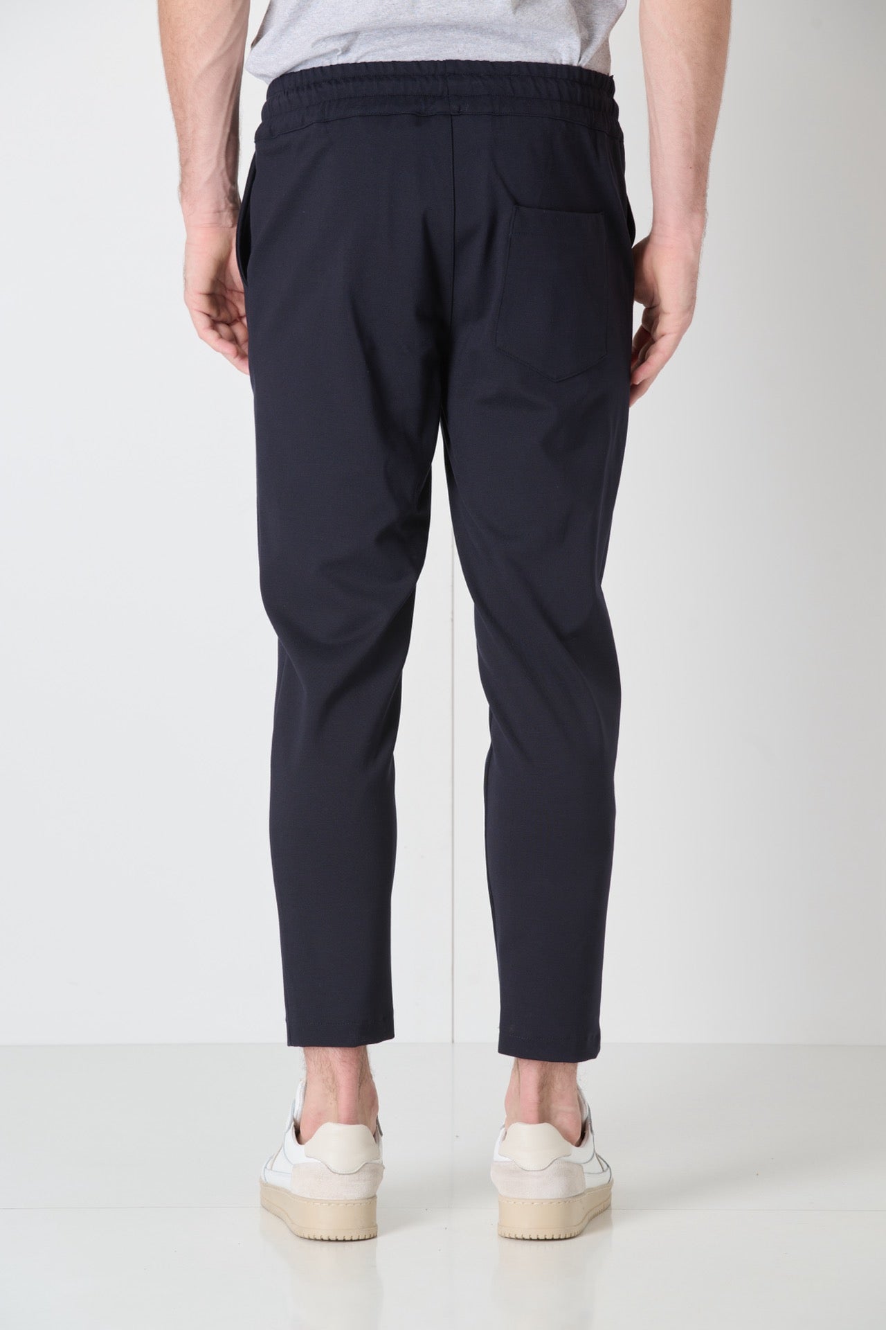 Tailored trousers with elastic waist Blue